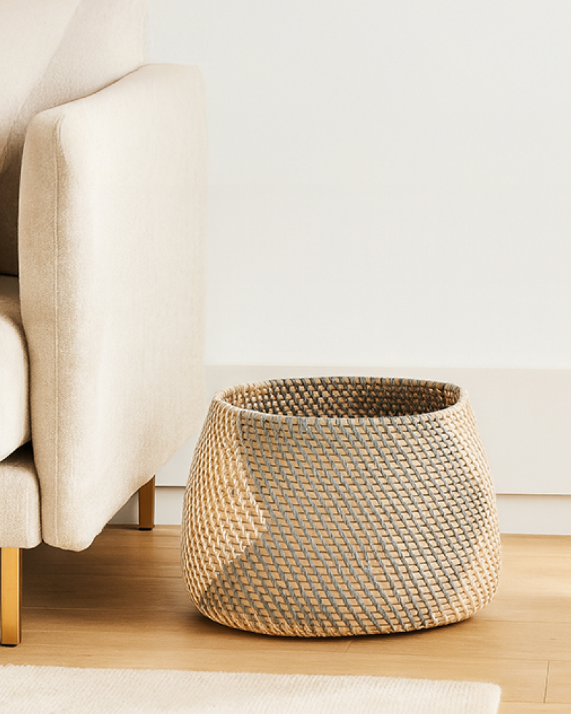 Natural Rattan Basket for Stylish Storage and Organization