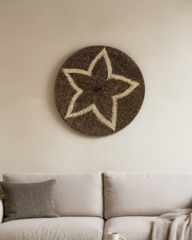 Boho Style Rattan Wall Plate for Gallery Arrangement