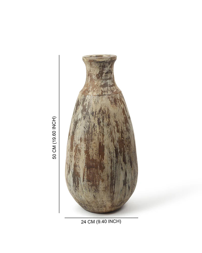 Two-Tone Terracotta Vase for Transitional Interiors