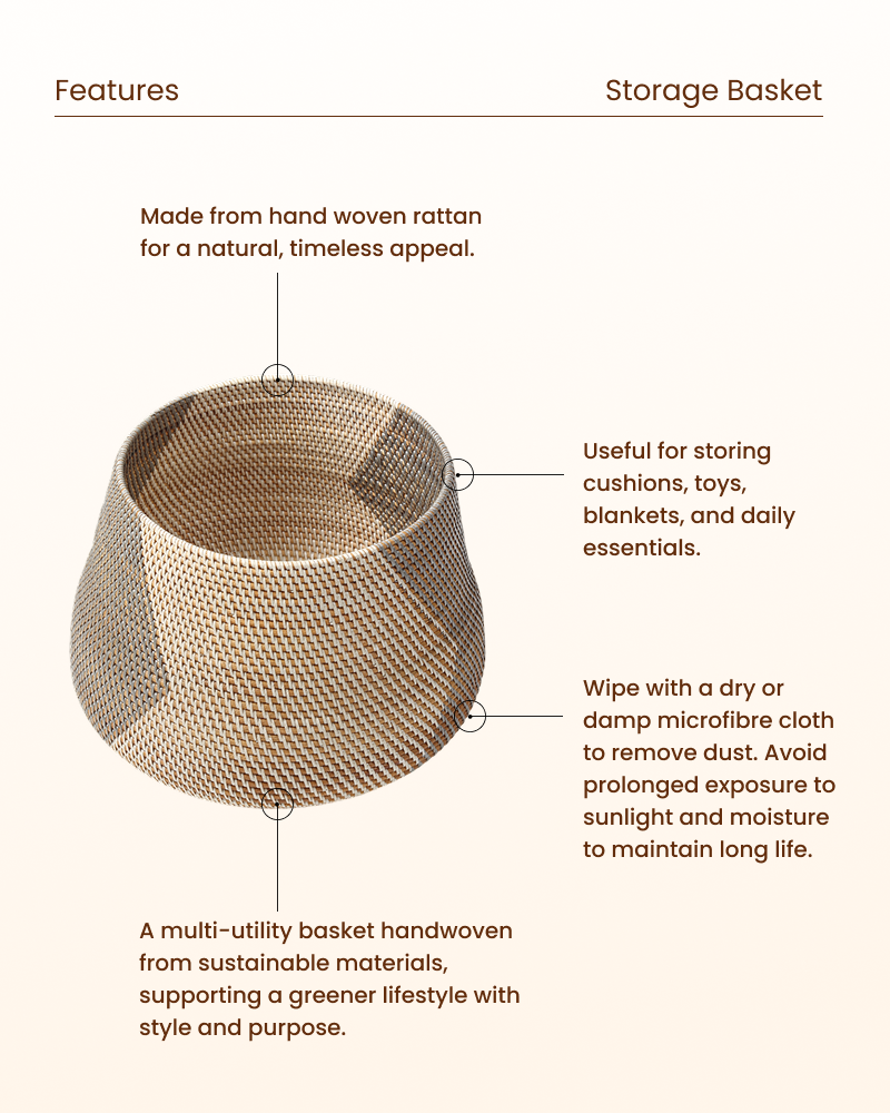 Rattan Storage Basket for Efficient Home Organization