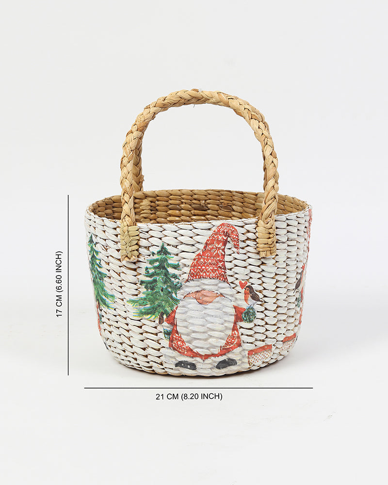 Handwoven Round Seagrass Fruit Basket for Kitchen, Dining, and Home Organization
