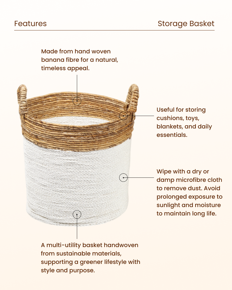 Rattan Basket for Laundry, Toys and Nursery Storage