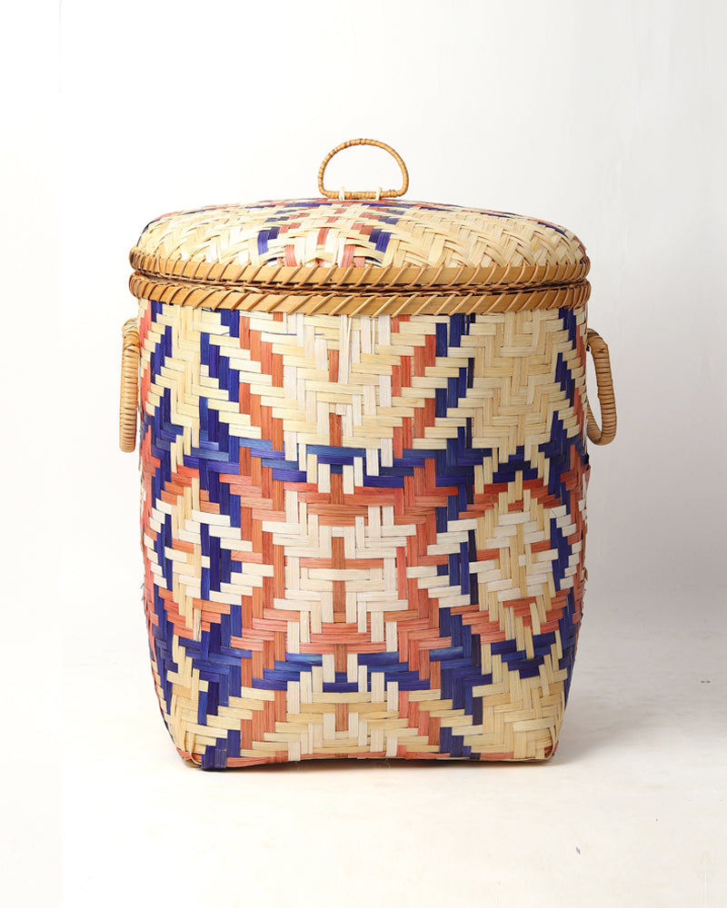 Bamboo Multi Storage Basket | Wicker Laundry Basket With Lid