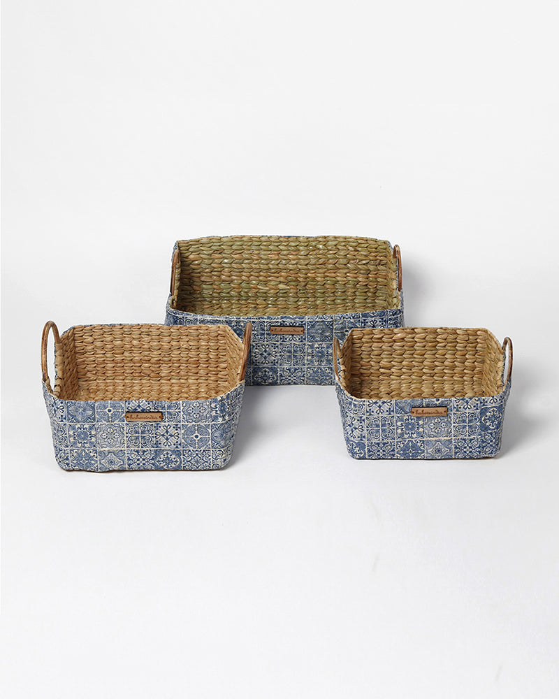 Cane Handle Storage Trays - Set of 3