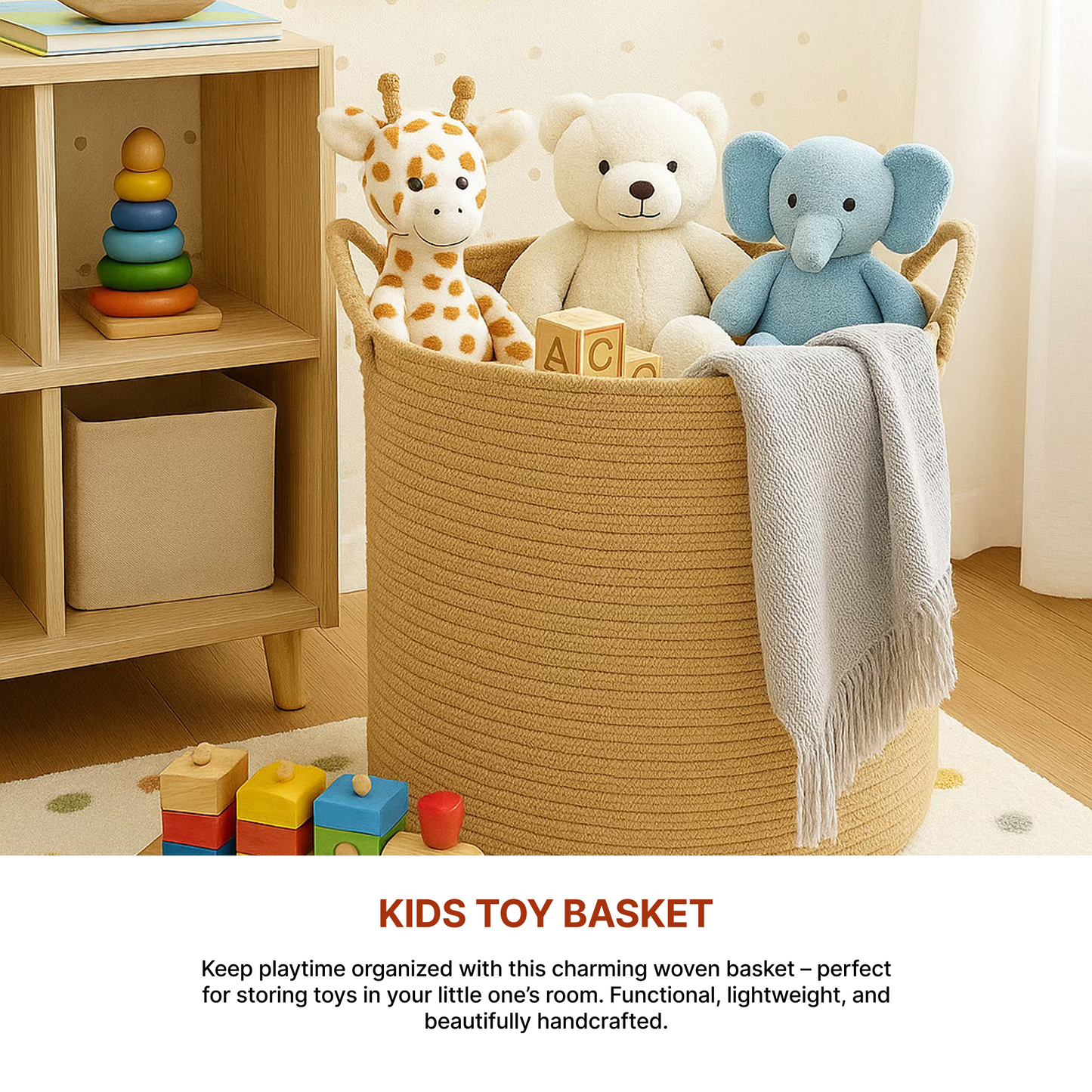 Laundry Basket For Clothes | Storage Baskets | Toy Storage Basket | Jute Laundry Bag