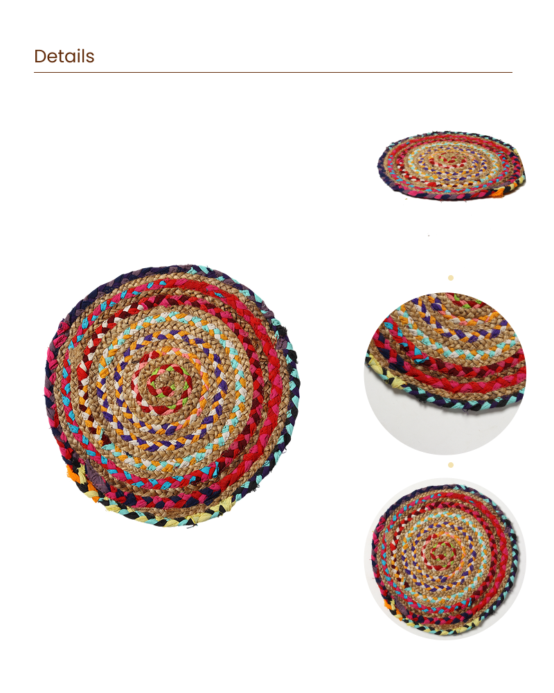 Set of 3 Jute Placemat for Rustic and Boho Table Settings