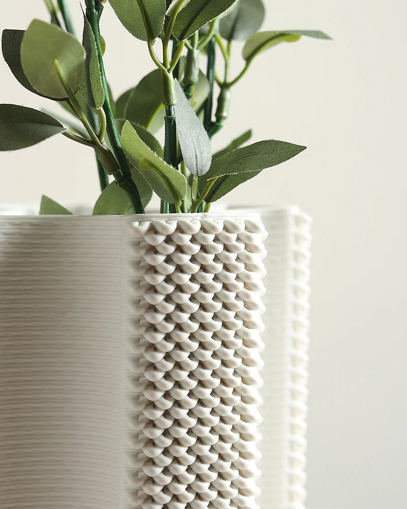 Elegant White Ceramic Vase for Bookshelf Styling