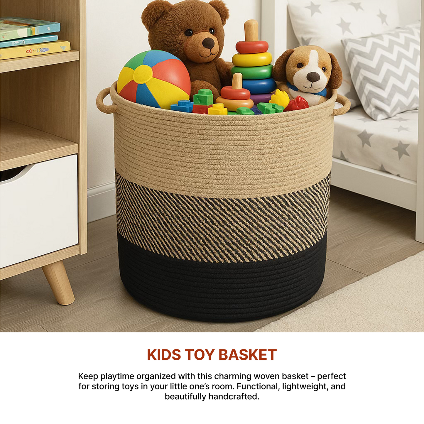 Laundry Basket For Clothes | Toy Storage Basket | Storage Baskets | Jute Laundry Bag