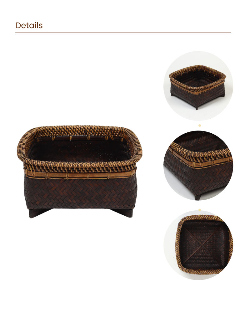 Rattan Woven Basket for Bedroom, Bathroom, Storage