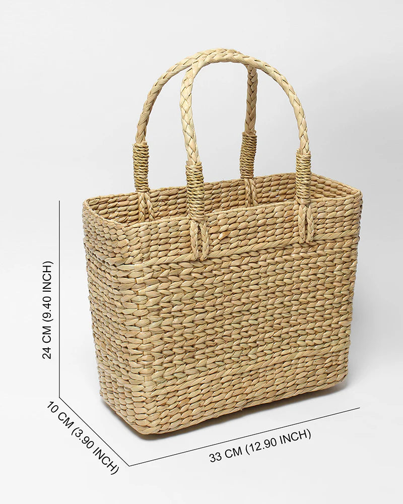 Handcrafted Seagrass Tote Bag for Shopping, Storage & Outdoors