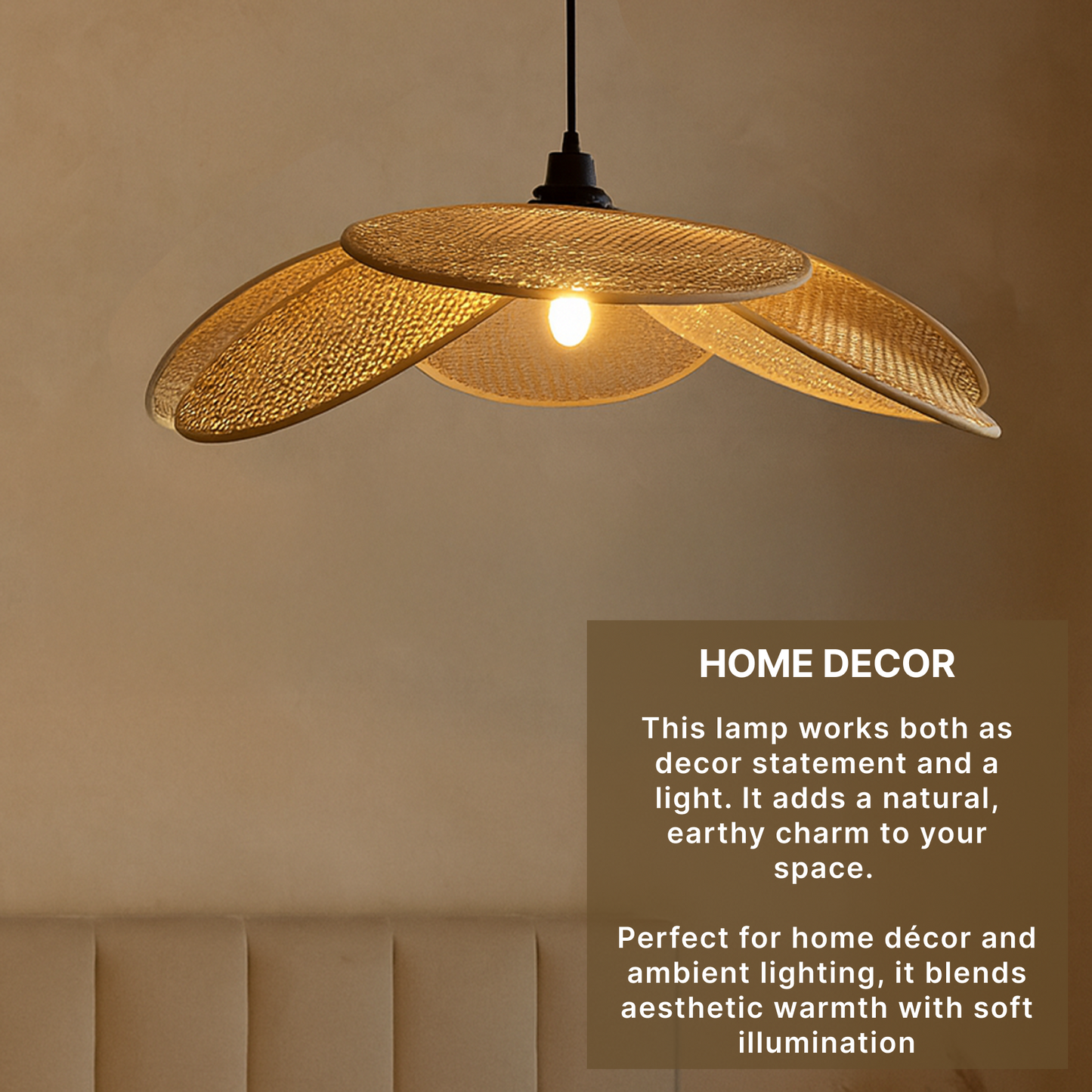 PVC Rattan Pendant Lampshade for Ceiling Lighting and Home Décor