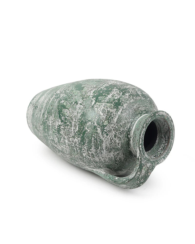 Wide-Mouth Terracotta Vase for Floral Arrangements