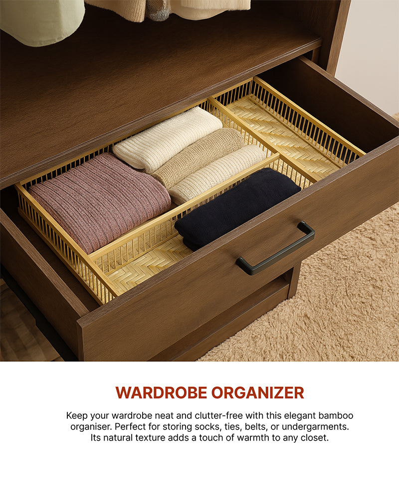 Wardrobe Organizer For Storage | Wicker Bathroom Organiser | File Storage Organizer