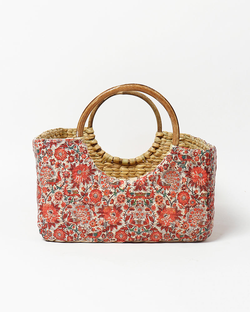 Seagrass Round Handle Basket | Cane Hamper Basket