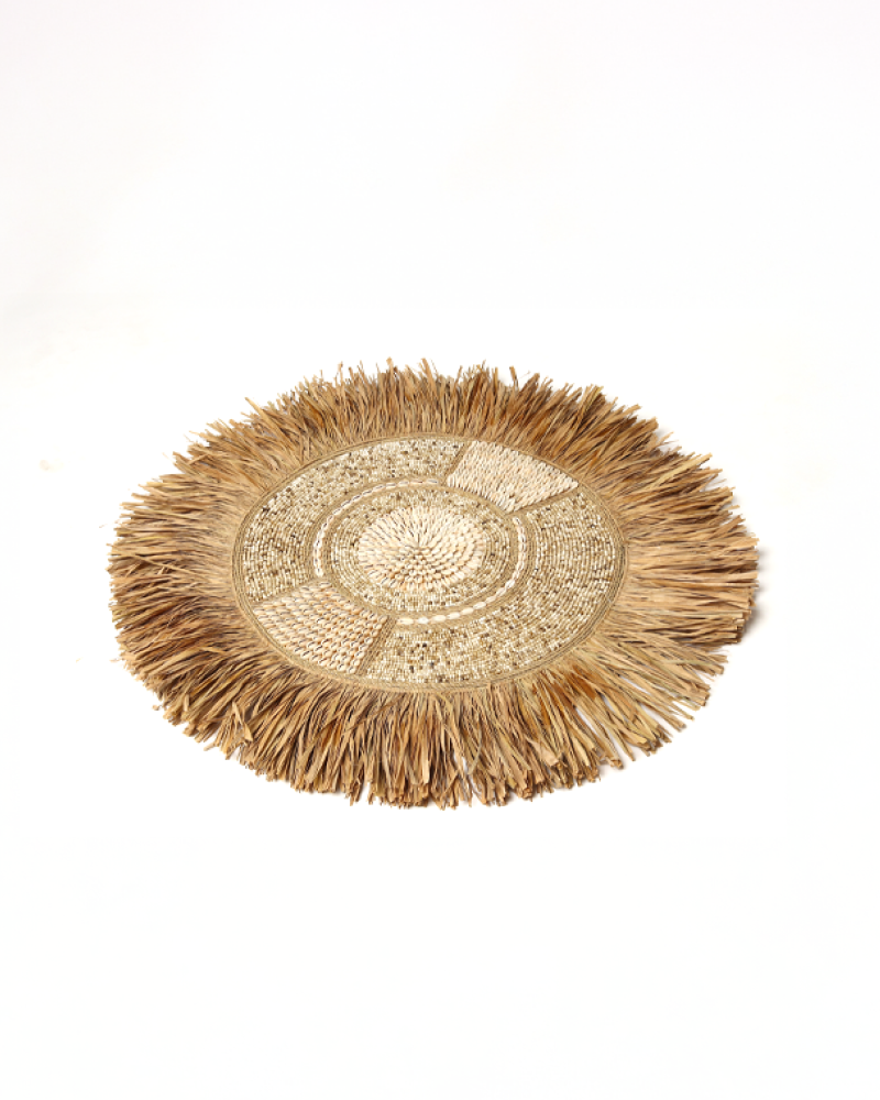 Earthy Raffia Wall Decor Piece for Sofa Backdrop Styling