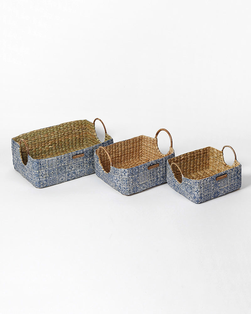 Cane Handle Storage Trays - Set of 3