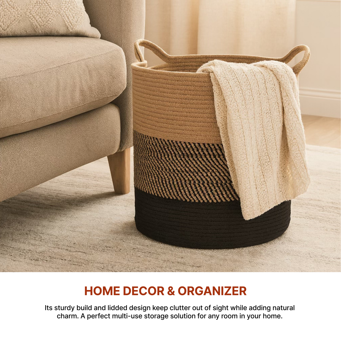 Laundry Basket For Clothes | Toy Storage Basket | Storage Baskets | Jute Laundry Bag