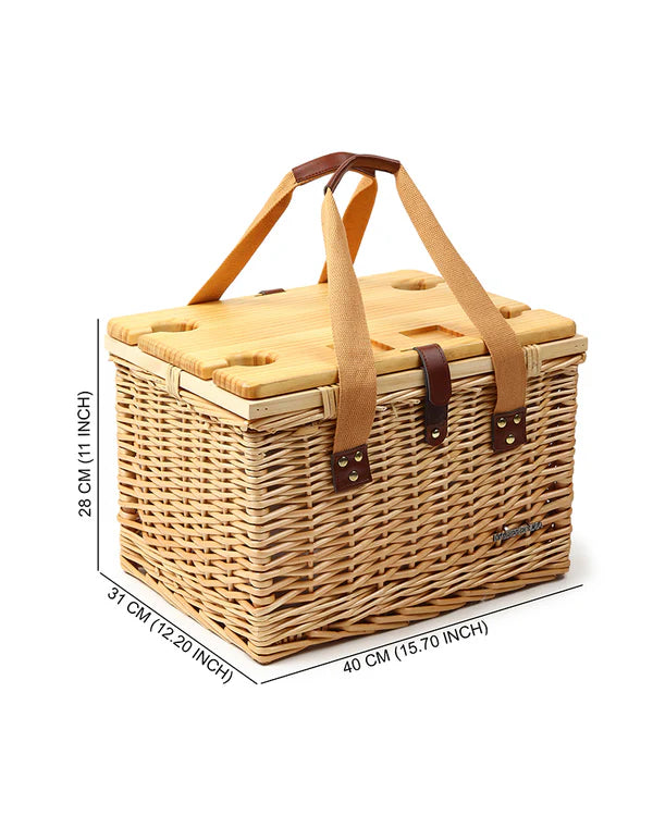 Vintage-Inspired Wicker Picnic Basket for Picnic, Travel & Outdoor Fun