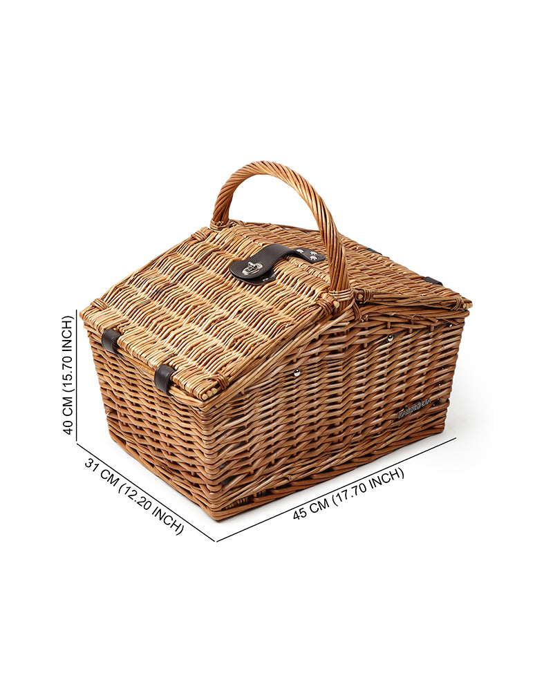 Wicker Picnic Basket With Cutlery | Wicker Picnic Basket With Crockery | Large Picnic Basket