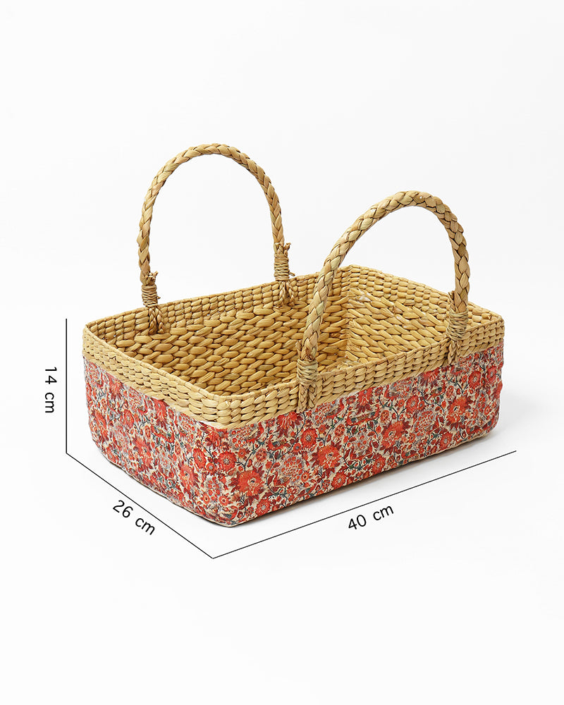 Rustic Seagrass Fruit Basket for Tabletop Display, Storage, and Decorative Use