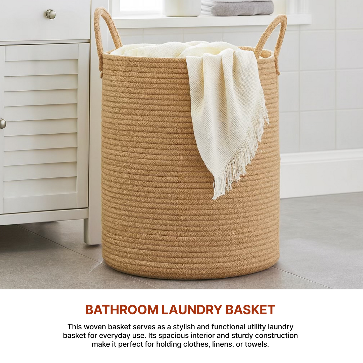 Laundry Basket For Clothes | Storage Baskets | Toy Storage Basket | Jute Laundry Bag