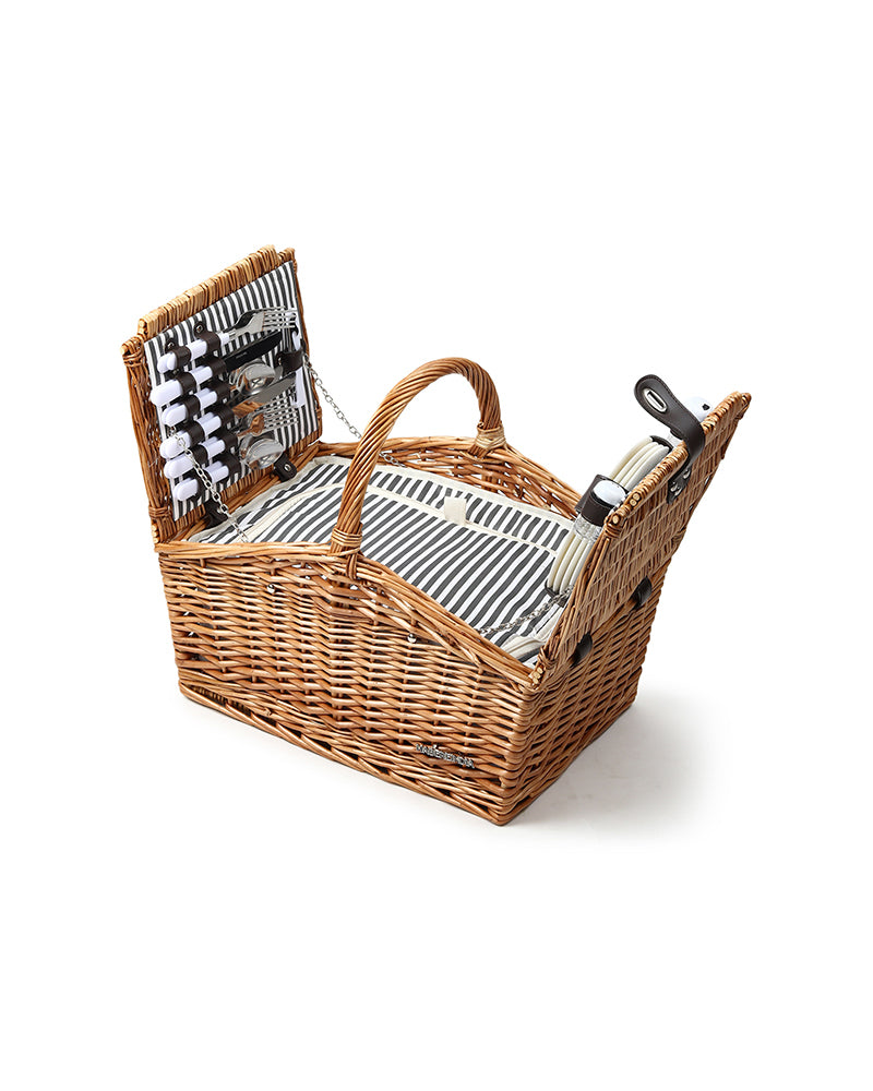 Wicker Picnic Basket With Cutlery | Wicker Picnic Basket With Crockery | Large Picnic Basket