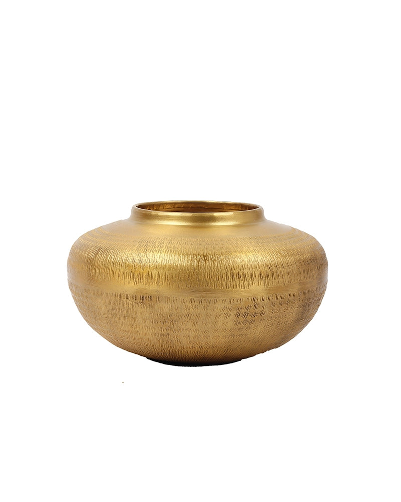 Glossy Metallic Iron Vase for Living Room Tabletop and Home Decor