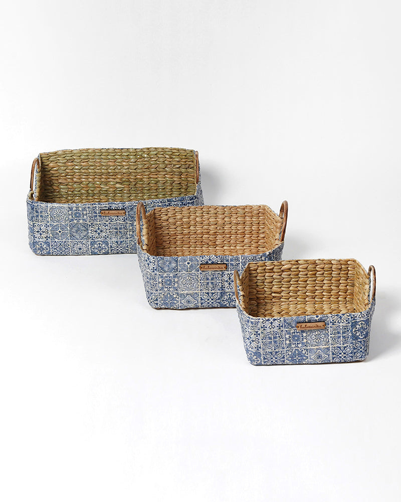 Cane Handle Storage Trays - Set of 3