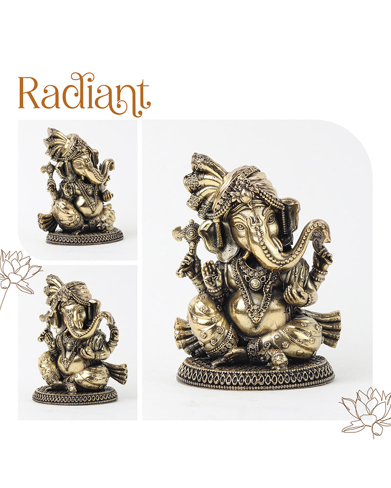 Auspicious Ganesh Ji Brass Idol for Festivals and Devotional Corners