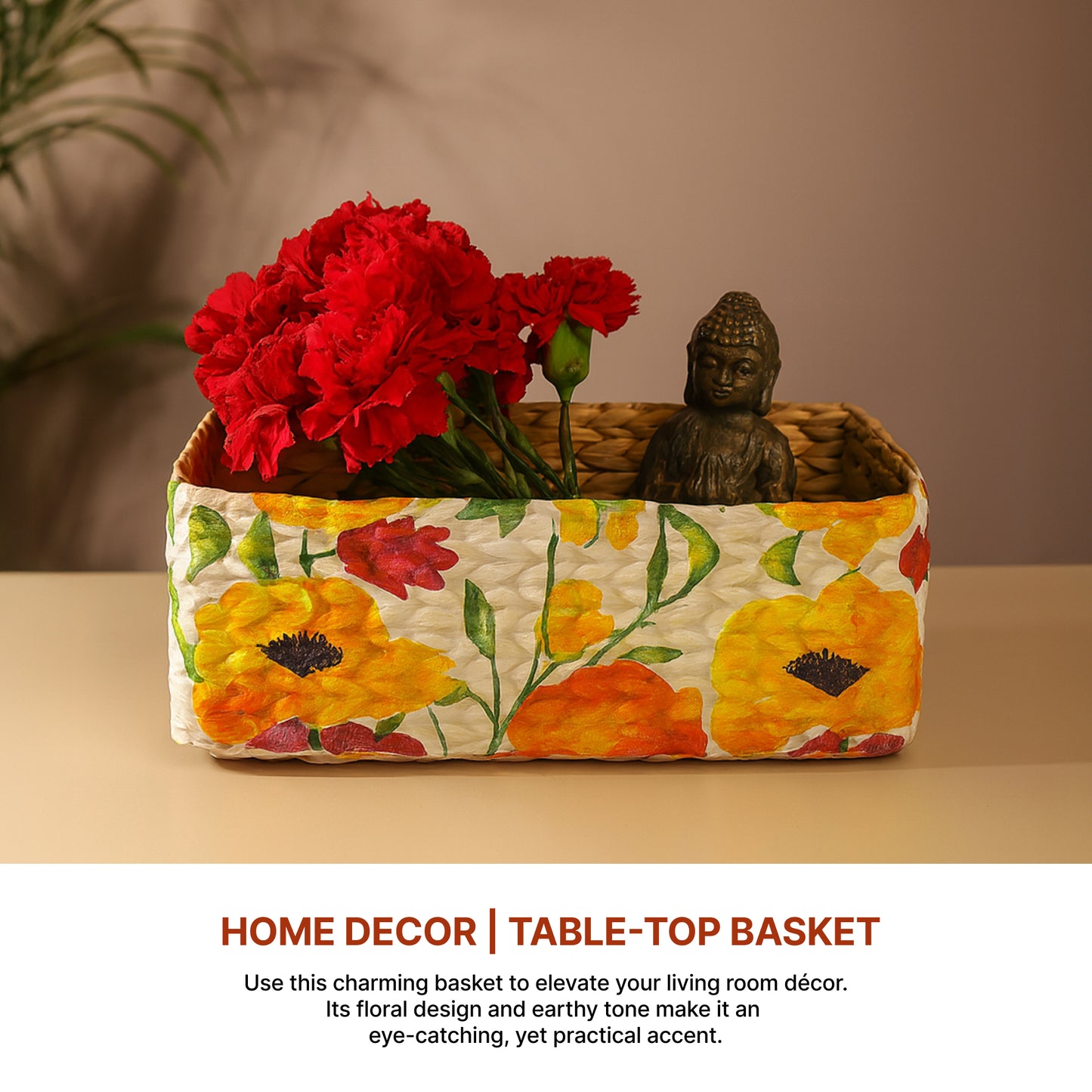Study Table Organiser | Wardrobe Basket | Office Desk Organiser | Jute Table Basket
