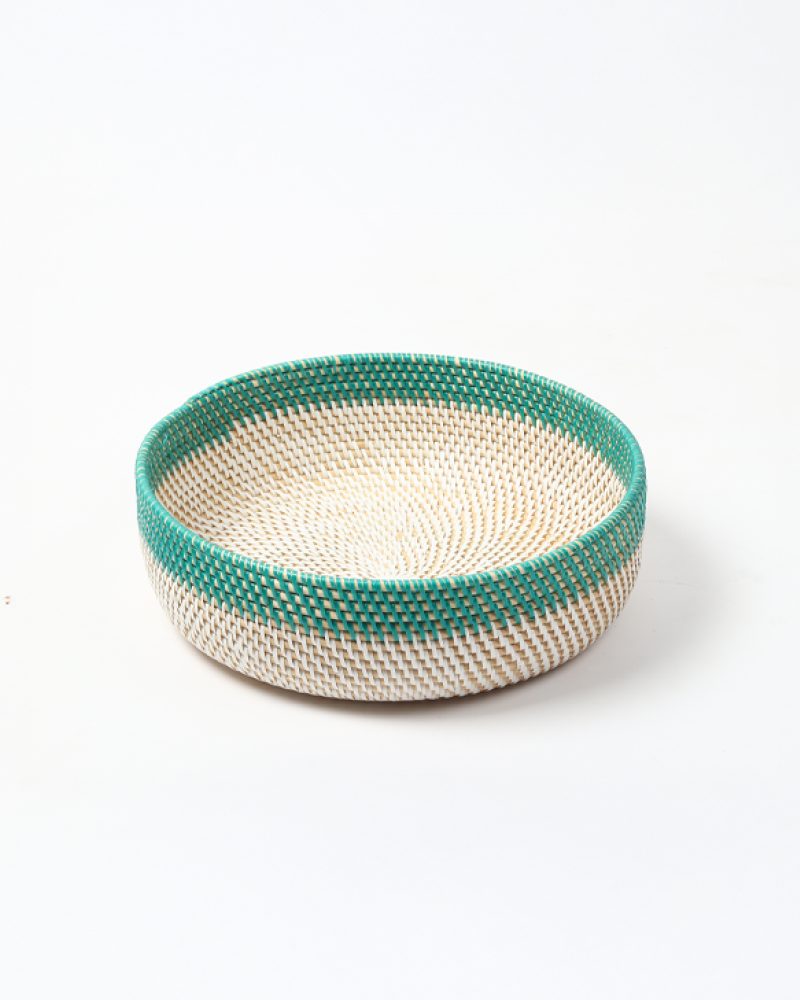 Handcrafted Round Rattan Basket for Fruits and Home Organization
