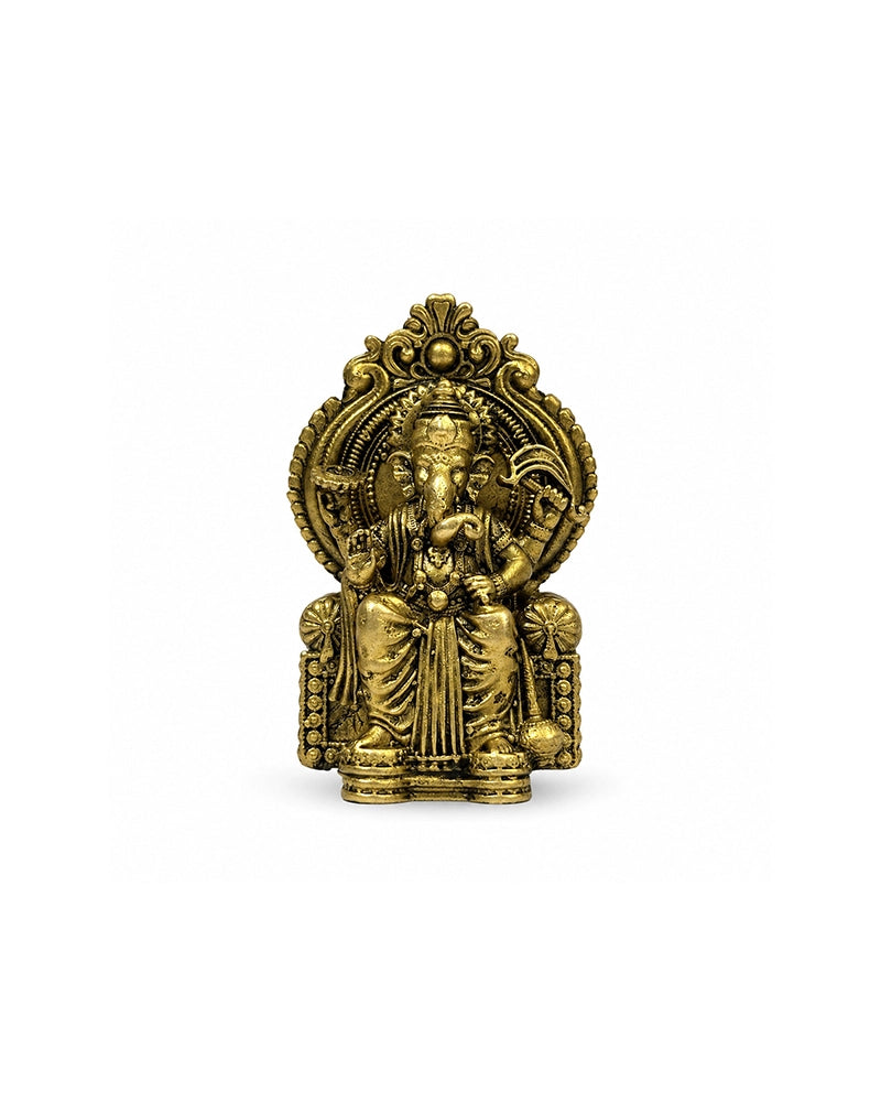 100 % Pure Brass Lalbaugcha Raja Ganesha Idol For Car Dashboard