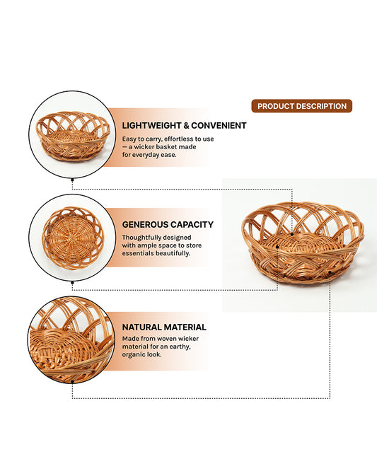 Wicker Baskets | Cane Gift Hamper | Fruit Baskets | Kitchen Storage Basket