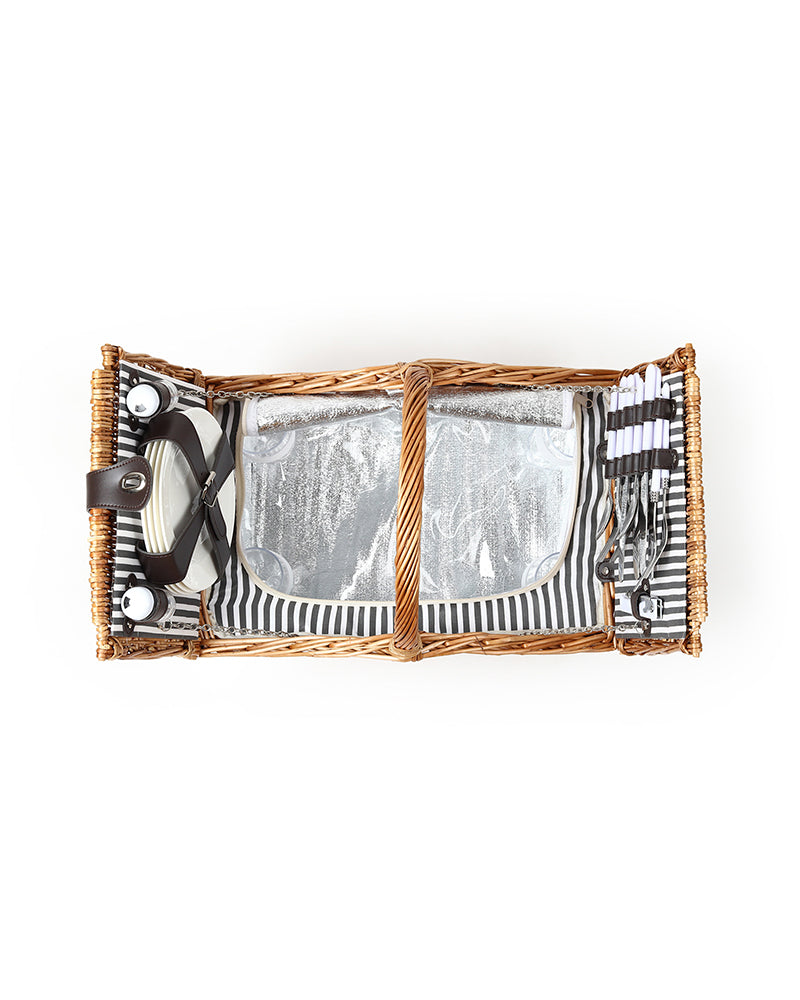 Wicker Picnic Basket With Cutlery | Wicker Picnic Basket With Crockery | Large Picnic Basket