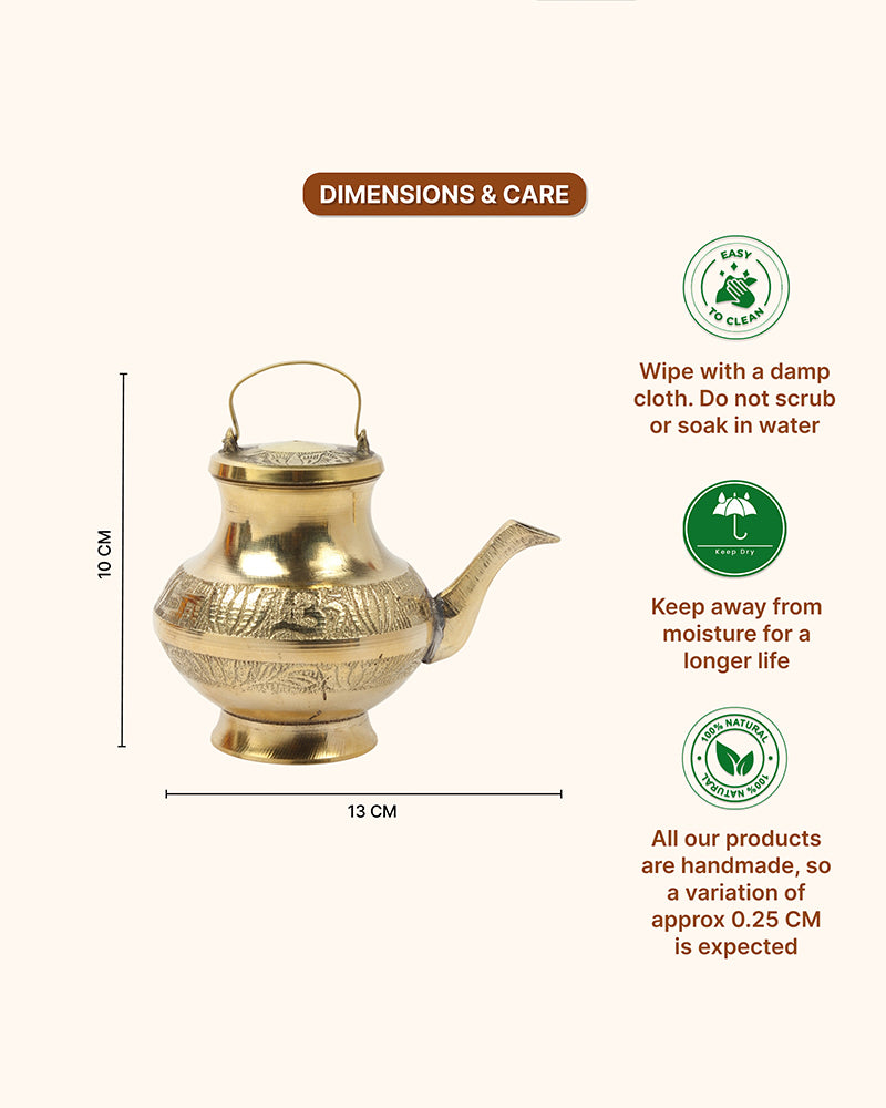 Traditional Brass Kalash for Pooja, Havan, and Religious Celebrations