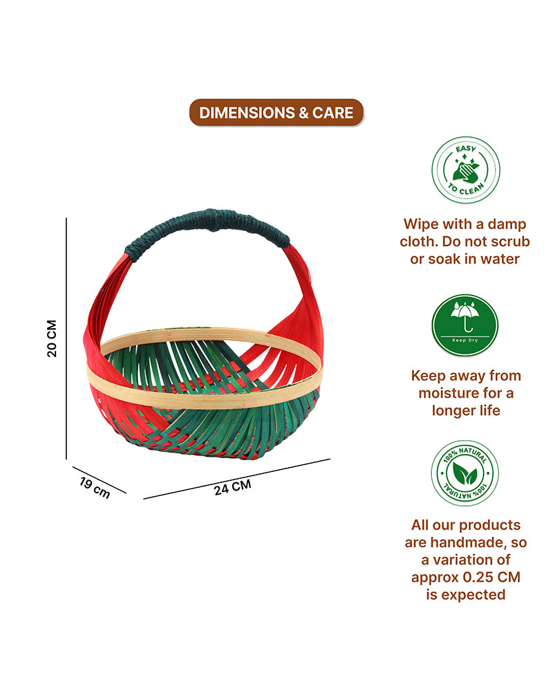 Premium Bamboo Kitchen Basket for Fruit Vegetable Storage and Gift Hampers