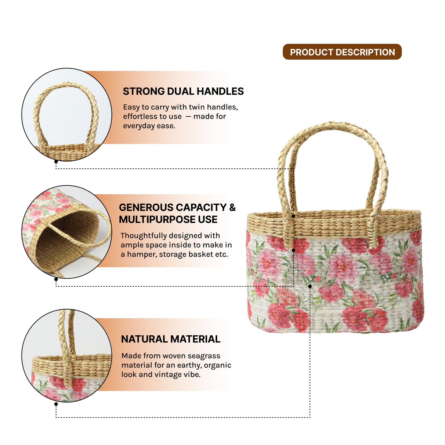 Tiffin Basket | Gift Hamper Baskets | Lunch Bag | Fruit And Vegetable Basket