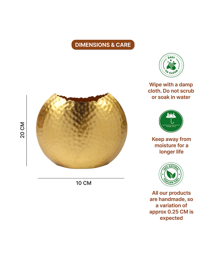 Metal Flower Vase for Fresh or Artificial Flowers and Home Decoration