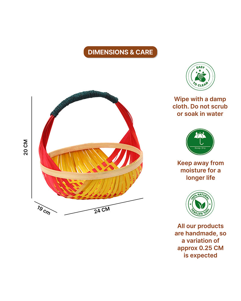 Bamboo Kitchen Fruit Basket for Vegetable Storage and Elegant Home Gifting