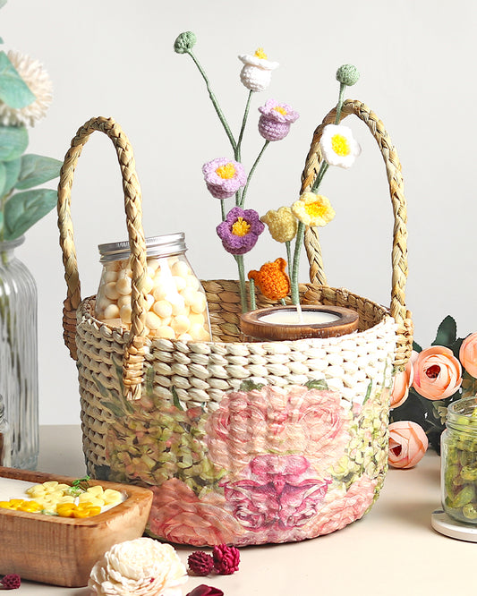 Seagrass Fruit Basket | Round Hamper Basket