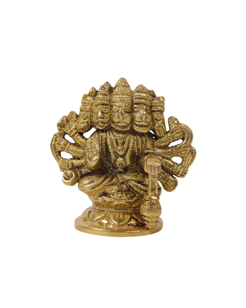 Pure Brass Panchmukhi Hanuman Ji Idol for Strength and Positive Energy