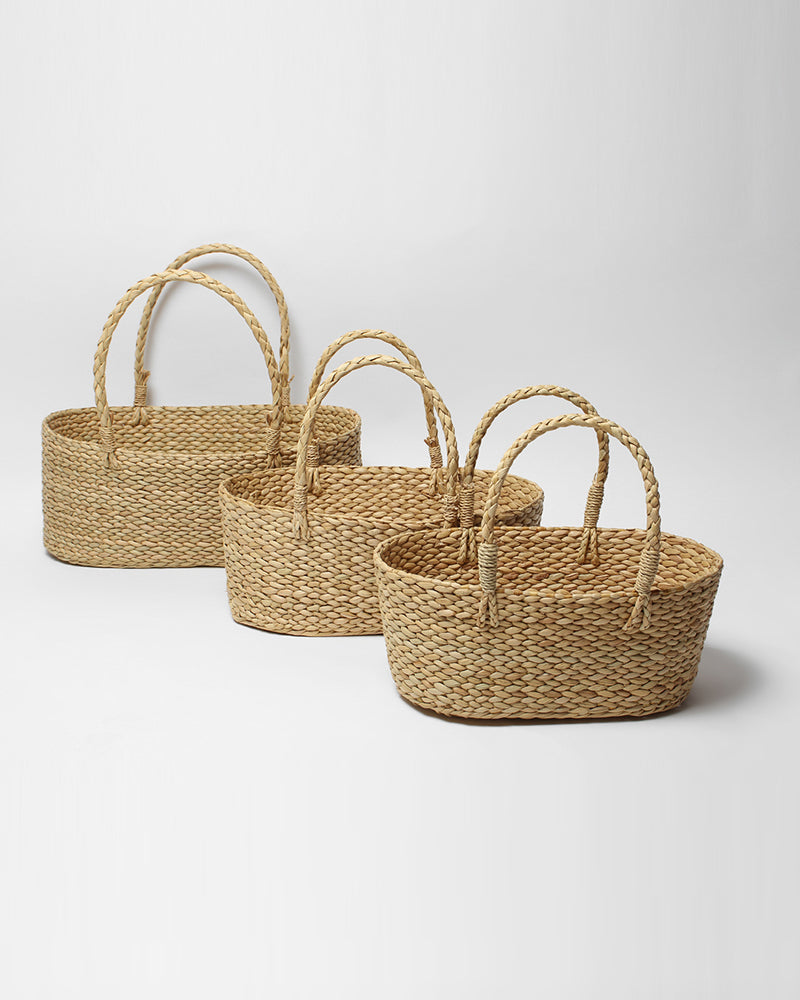 Panier cadeau en jonc de mer - Lot de 3