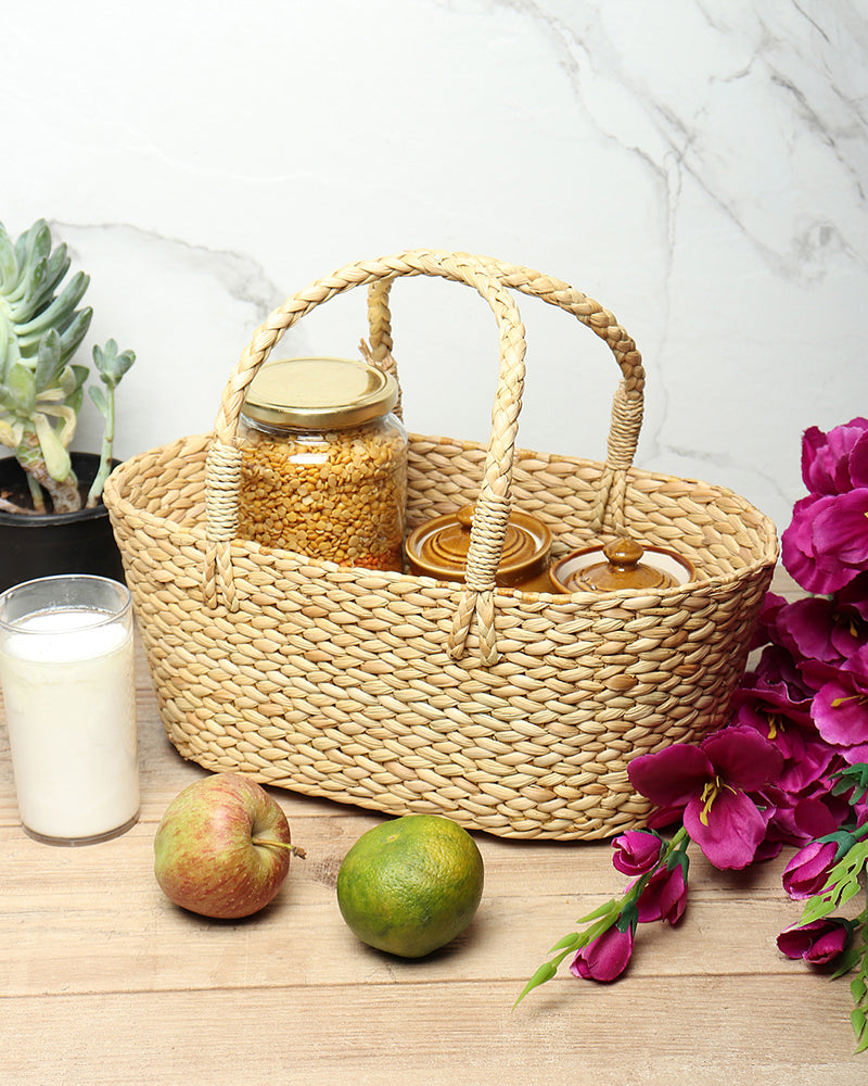 Panier cadeau en jonc de mer - Lot de 3