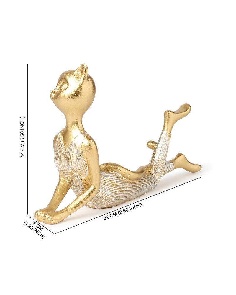 Polypropylene Yoga Cat Statue for Home Decoration and Gifting