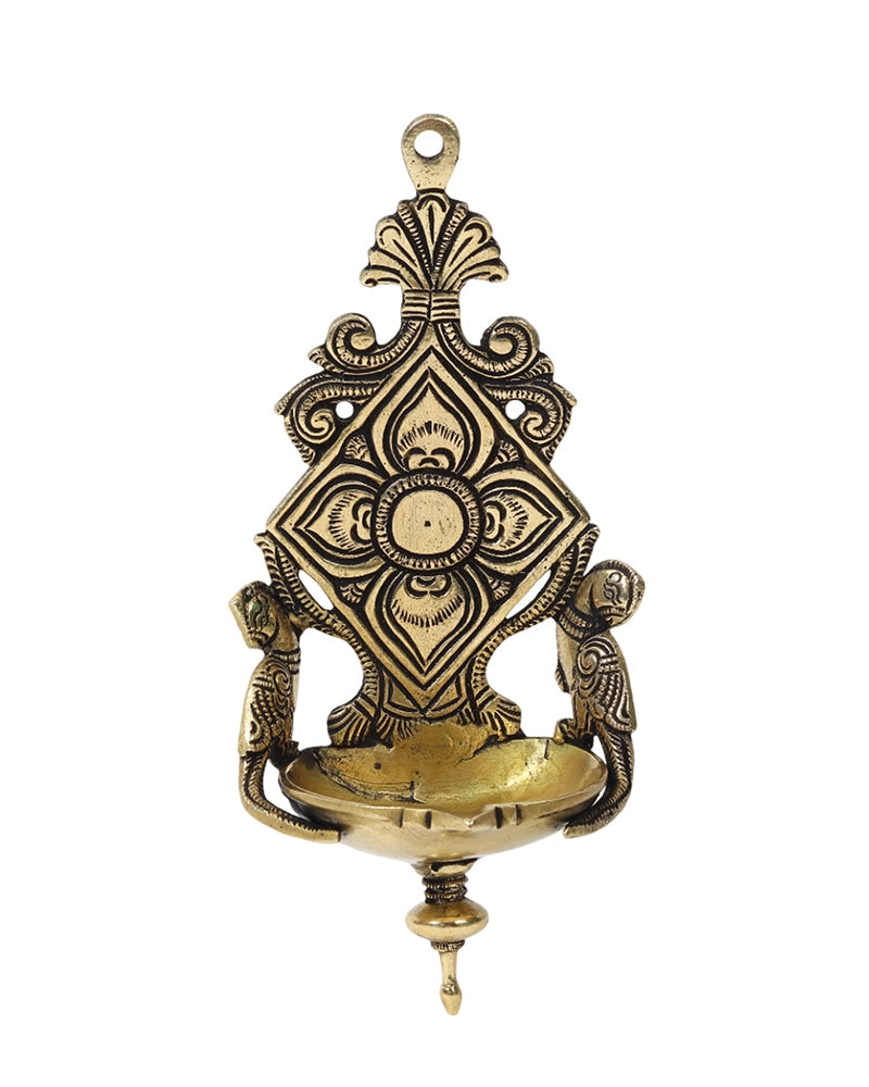 Decorative Brass Hanging Diya for Aarti, Pooja Items, and Home Decor