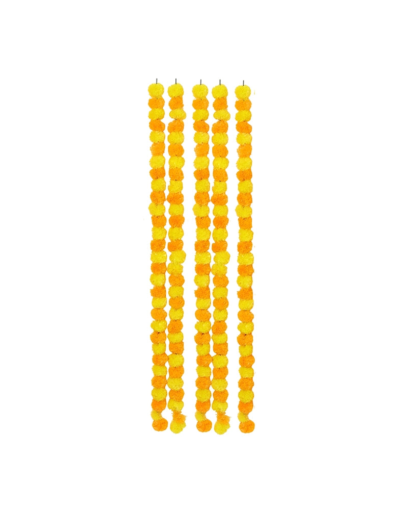 Classic Artificial Indian Flower Garland Set of 5 for Mandir & Celebrations