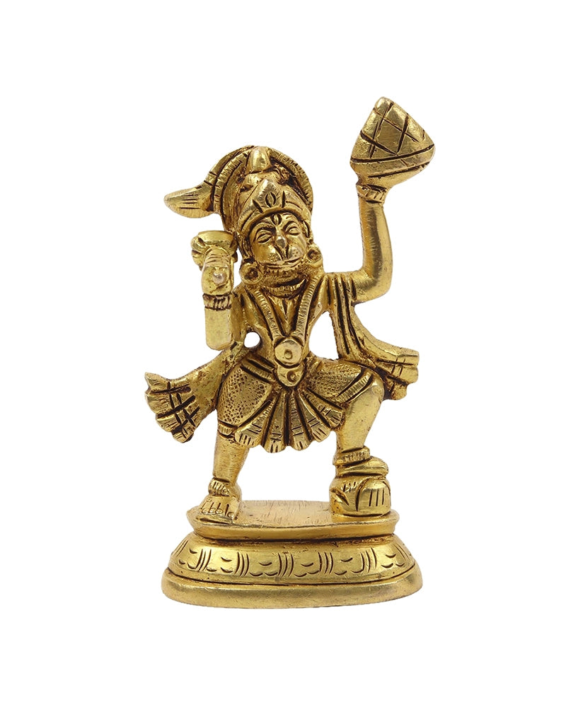 Brass Hanuman Ji Idol for Pooja Items, Home Decoration & Hanuman Jayanti Gifting