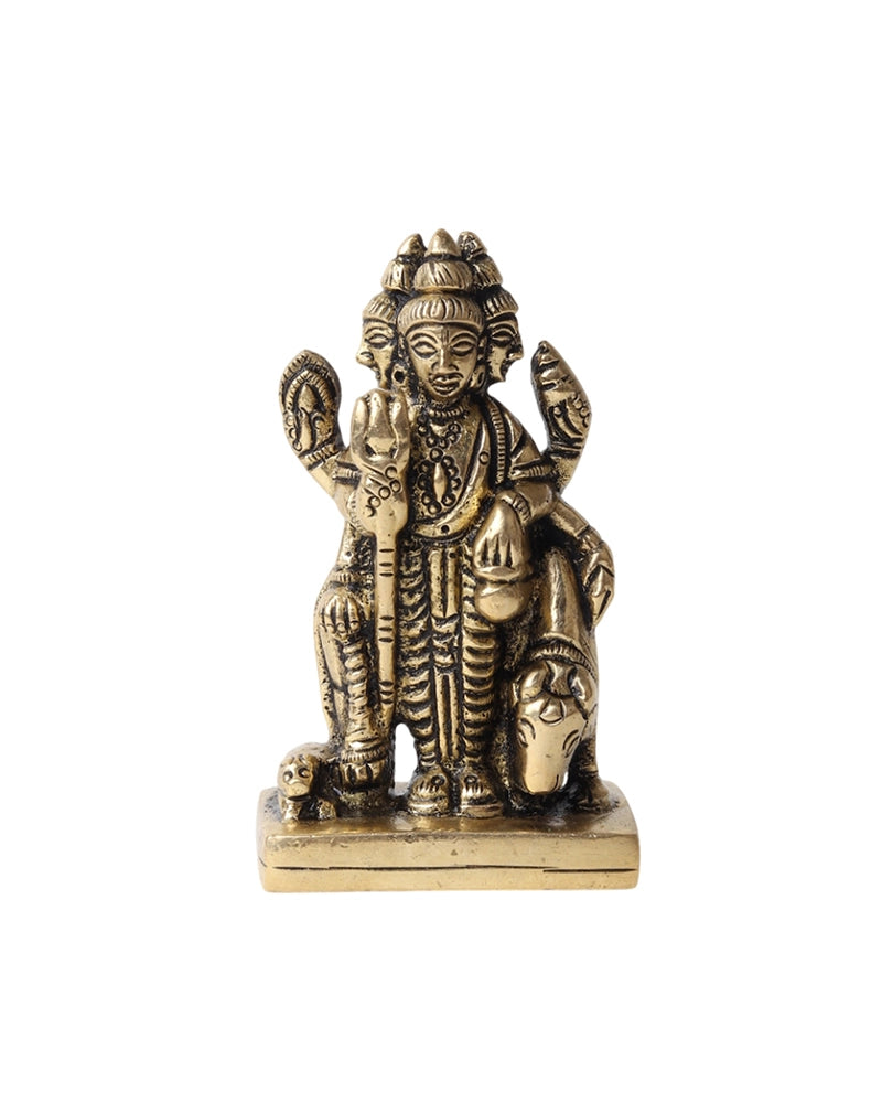 Brass Dattatreya Murti for Pooja Room Home Temple Decorative Idol