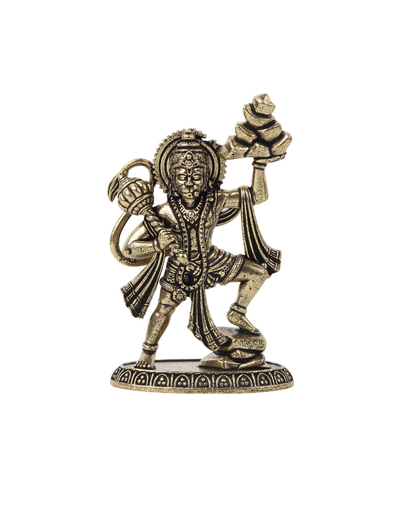 Decorative Pure Brass Hanuman Ji Idol for Temple Shelves and Worship
