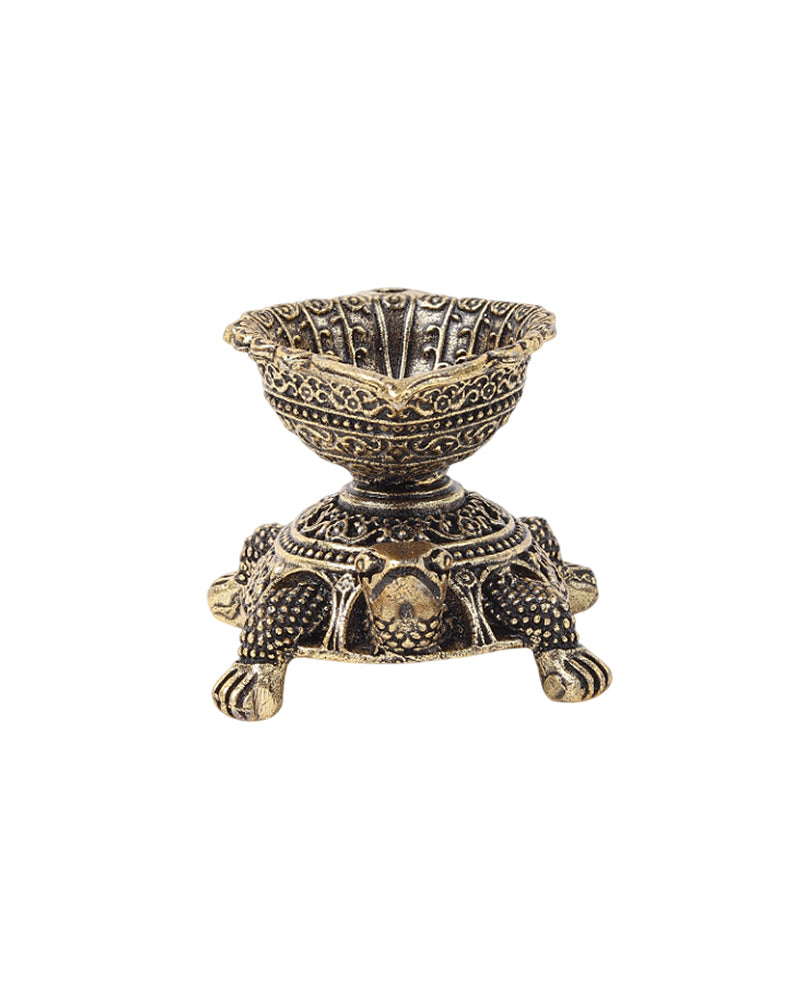 Pure Brass Turtle Diya for Pooja, Home Decor, and Diwali Lighting